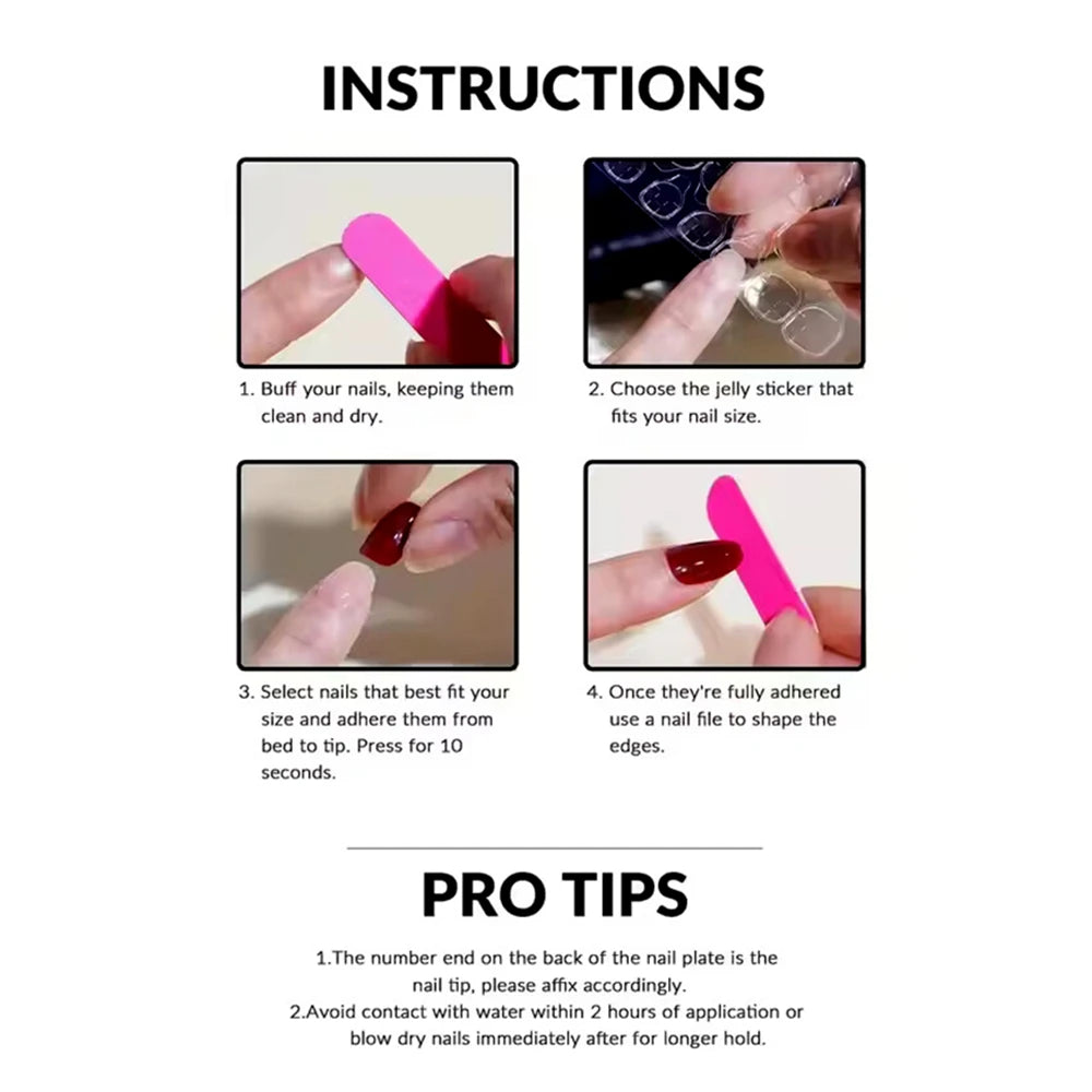 ✨ Faux Ongles Réutilisables – 24 pièces avec colle incluse | -50 % Offre de lancement